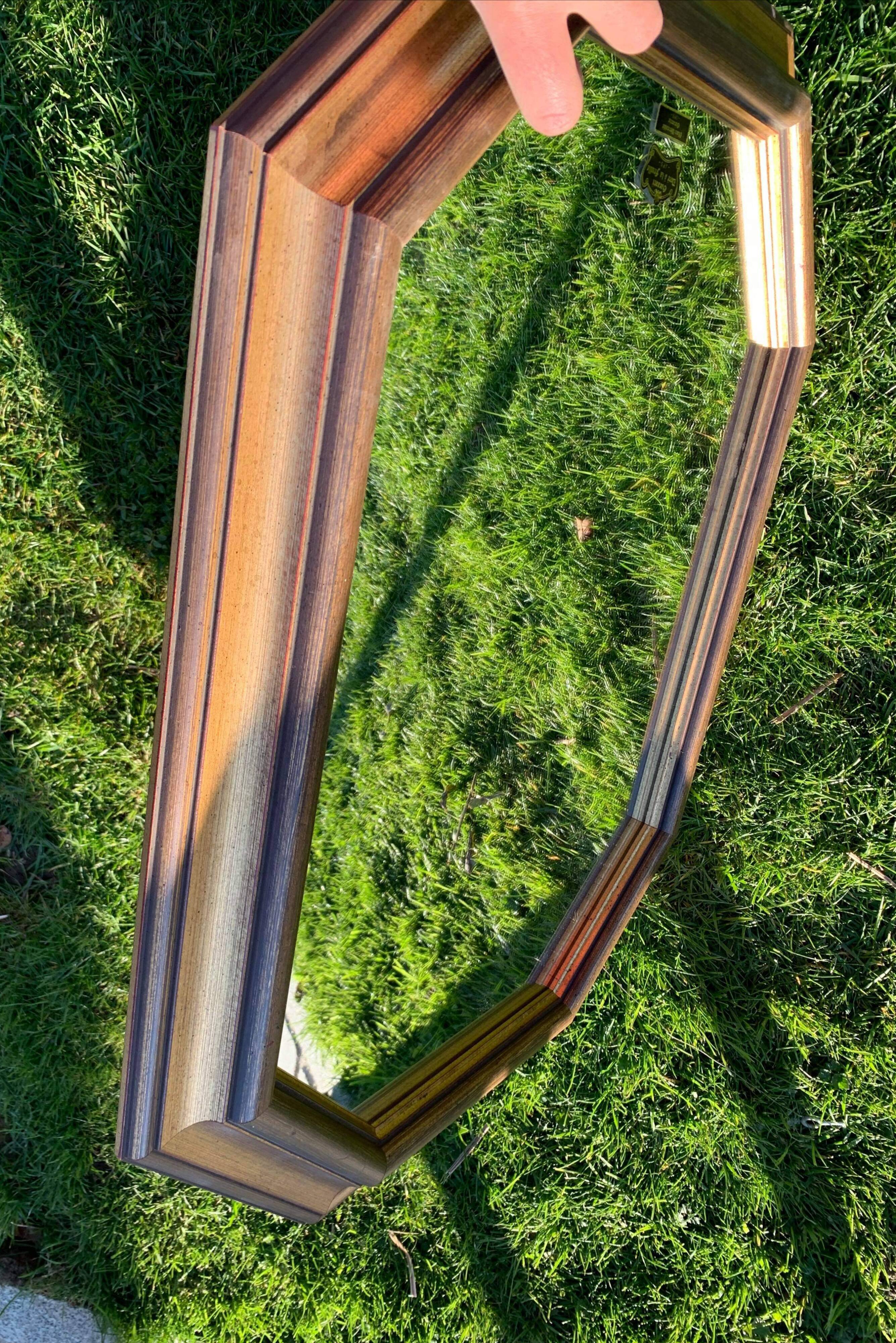 Golden octagonal mirror  60x70cm
