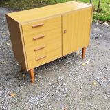 Chest of drawers of the 60s/70 feet spindles
