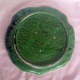 Majolica cabbage dish leaf green ceramic plate marked secla portugal