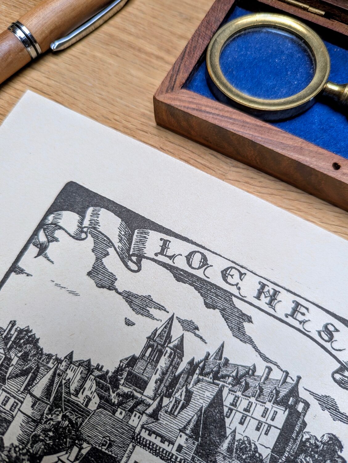Loches, Indre-et-Loire, printed in 1933, vintage engraving.