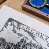 Loches, Indre-et-Loire, printed in 1933, vintage engraving.