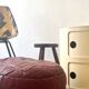 For round leather patchwork Dlg de sede, design 1970.