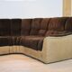 Midcentury seventies ‘snake harmonica’ modular sofa
