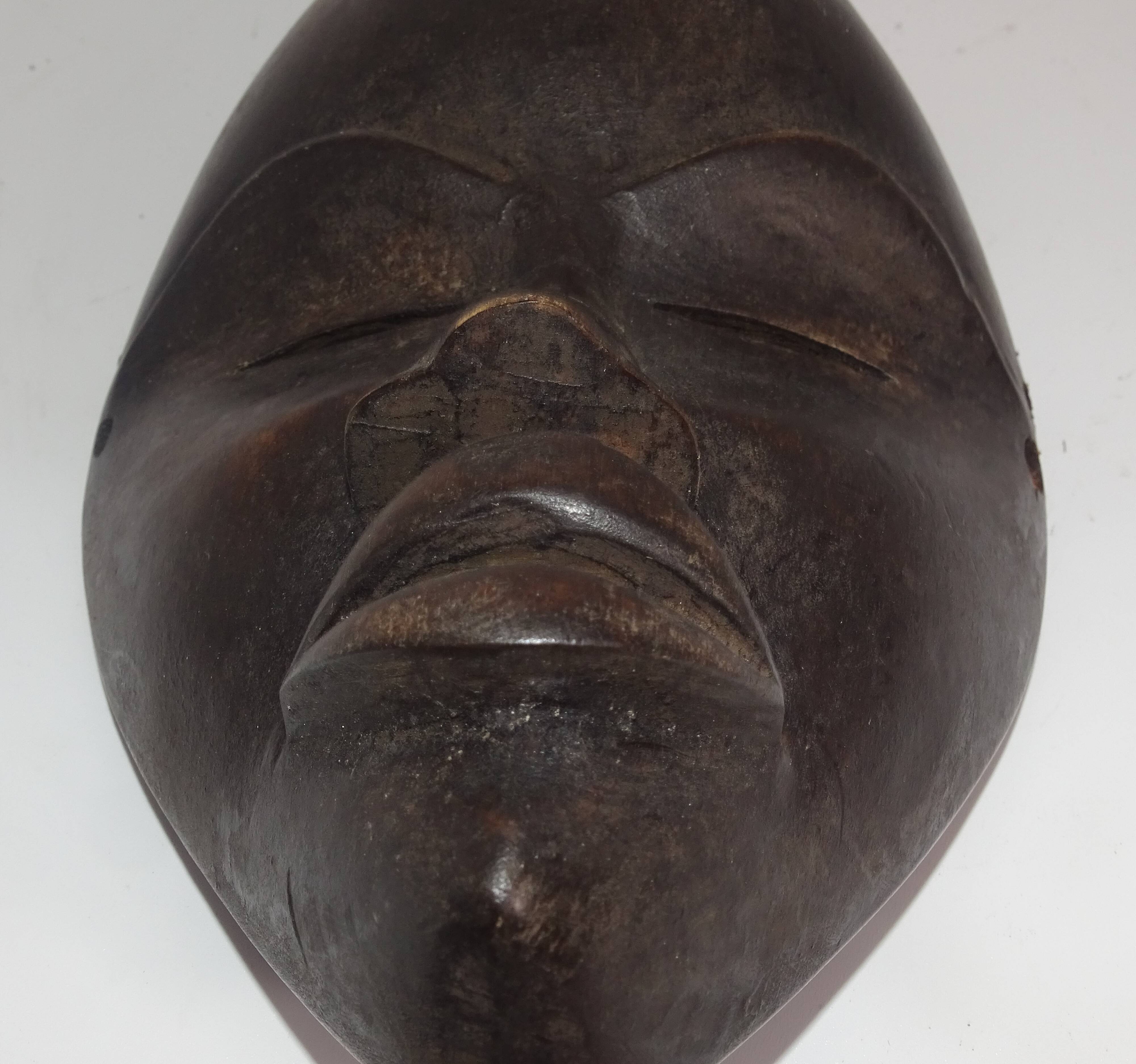 Dan Mask - Black Patina Wood - Ivory Coast, Jean Redor Collection