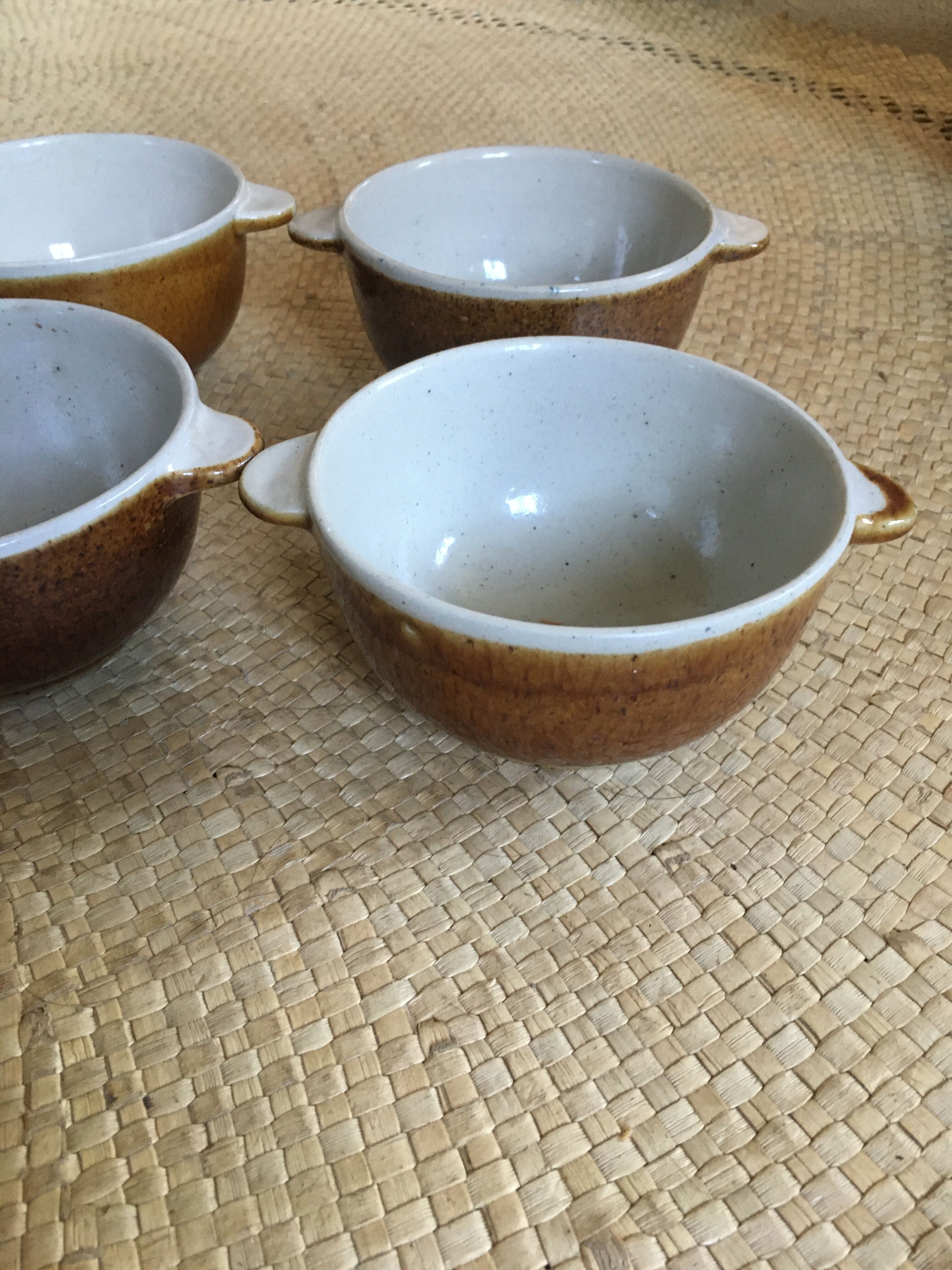 Series of 6 sandstone bowls