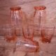 Lot 6 anciens verres à eau vieux rose années 1950