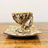 Rare Vallauris ceramic coffee service Sculptural design and u enamel