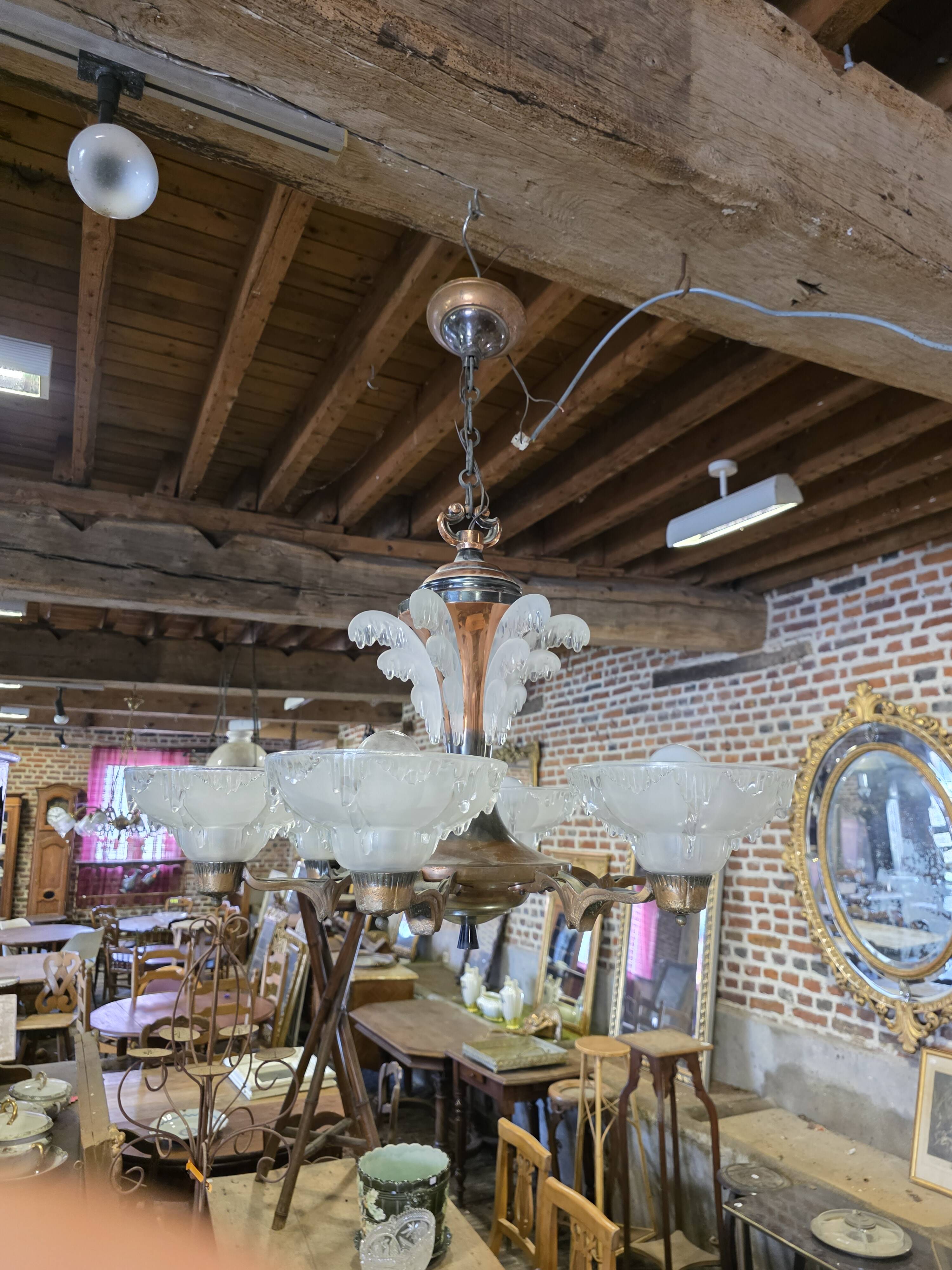 Ezan Art Deco 6-light chandelier