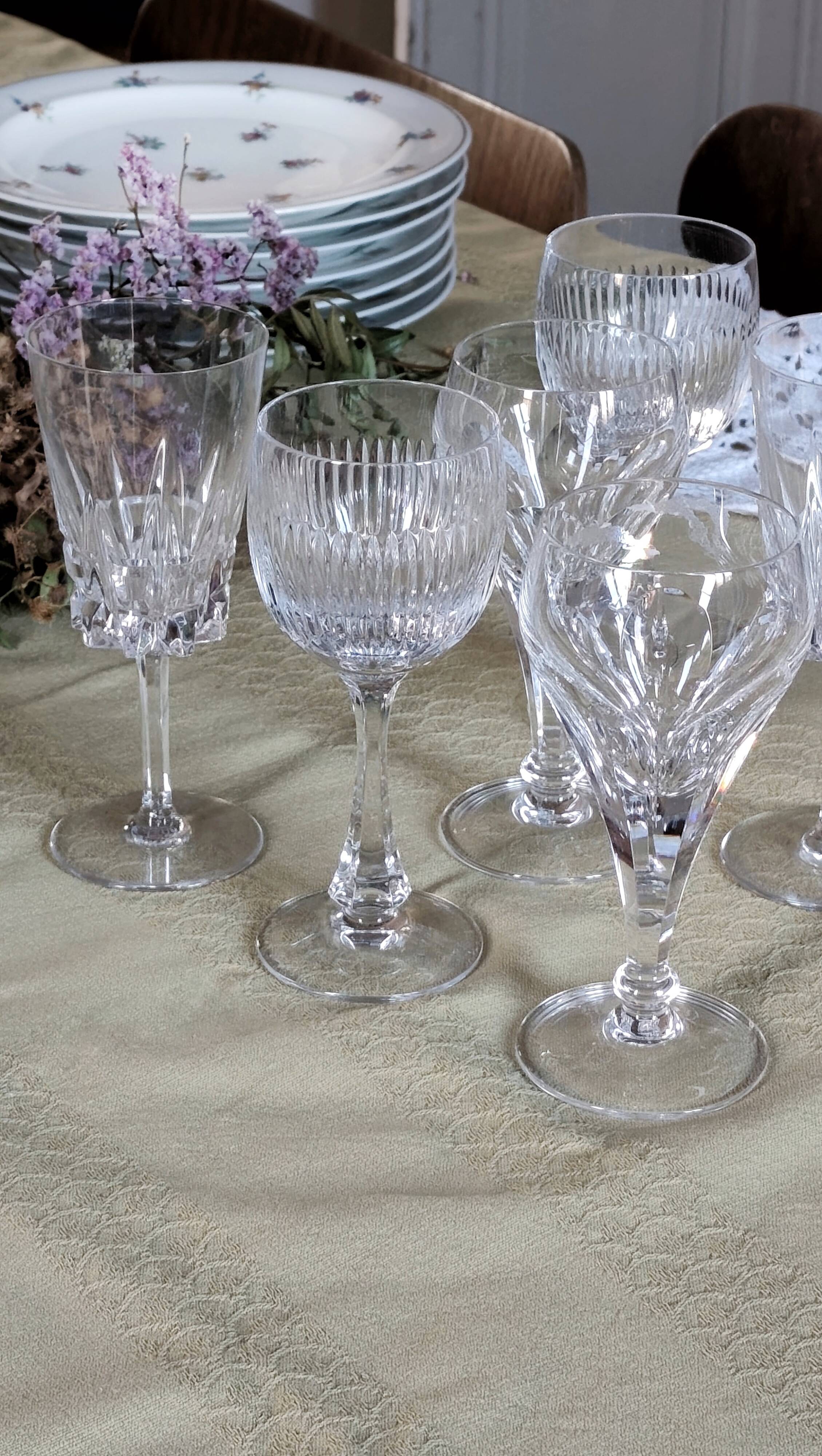 Magnificent mismatched crystal glassware set