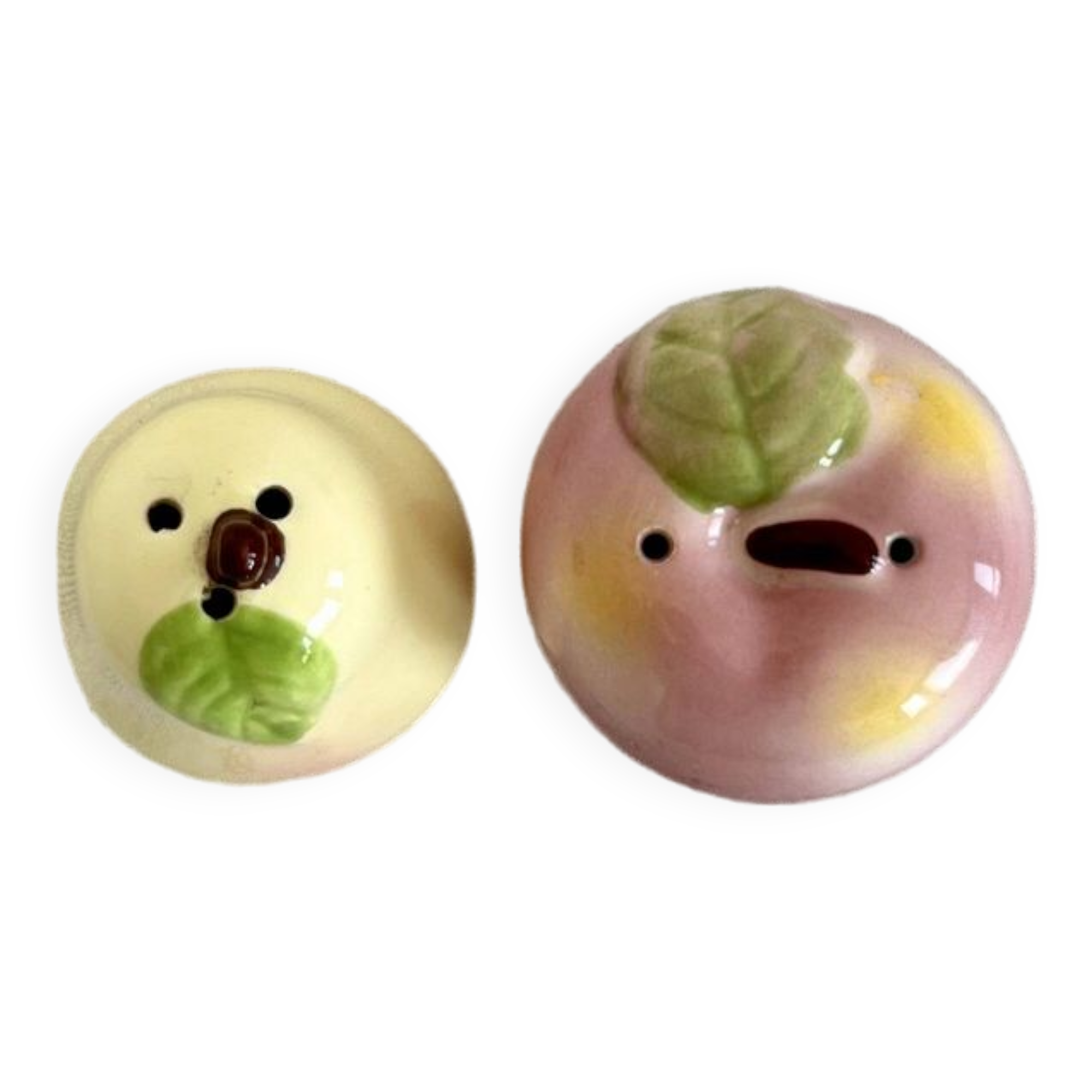 Vintage ceramic salt and pepper shaker and fruit slip