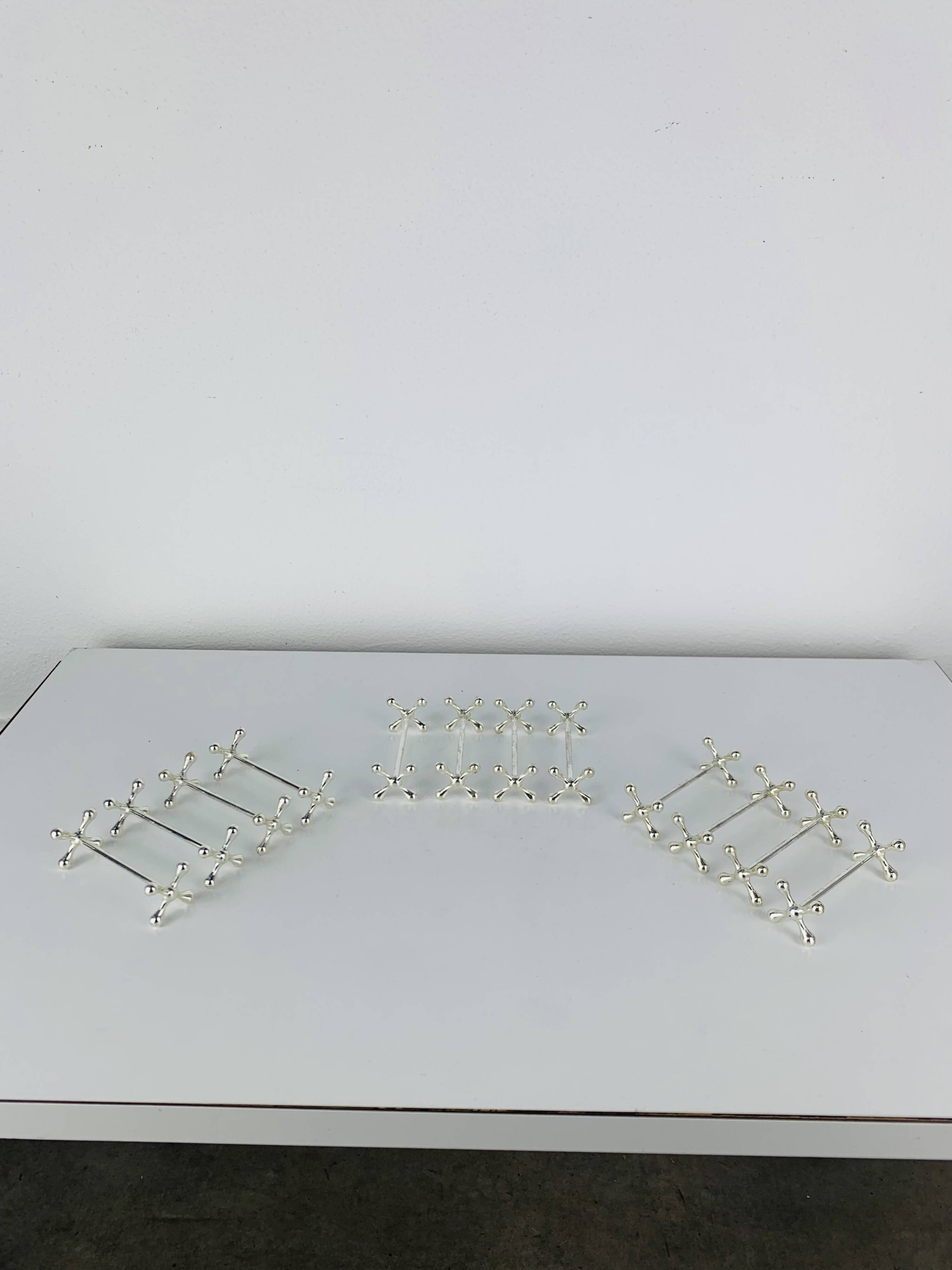 12 space age silver-plated knife rests by WMF, 1970