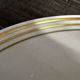 Lanternier & Co Limoges - Art-Deco Round Dish with Gold Trim, Diameter 33 cm
