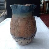 Terracotta vase signed Larozas
