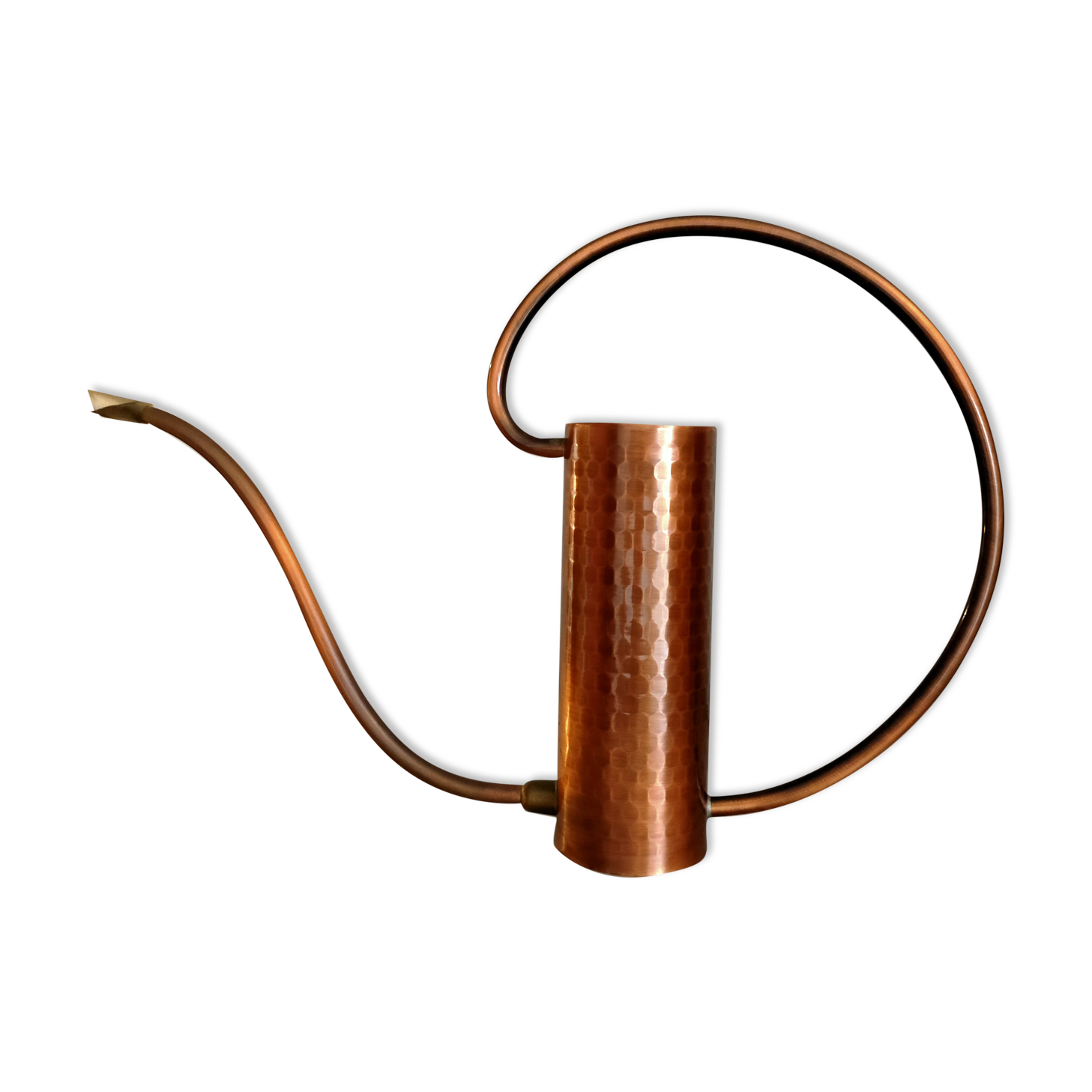 Hammered copper watering can