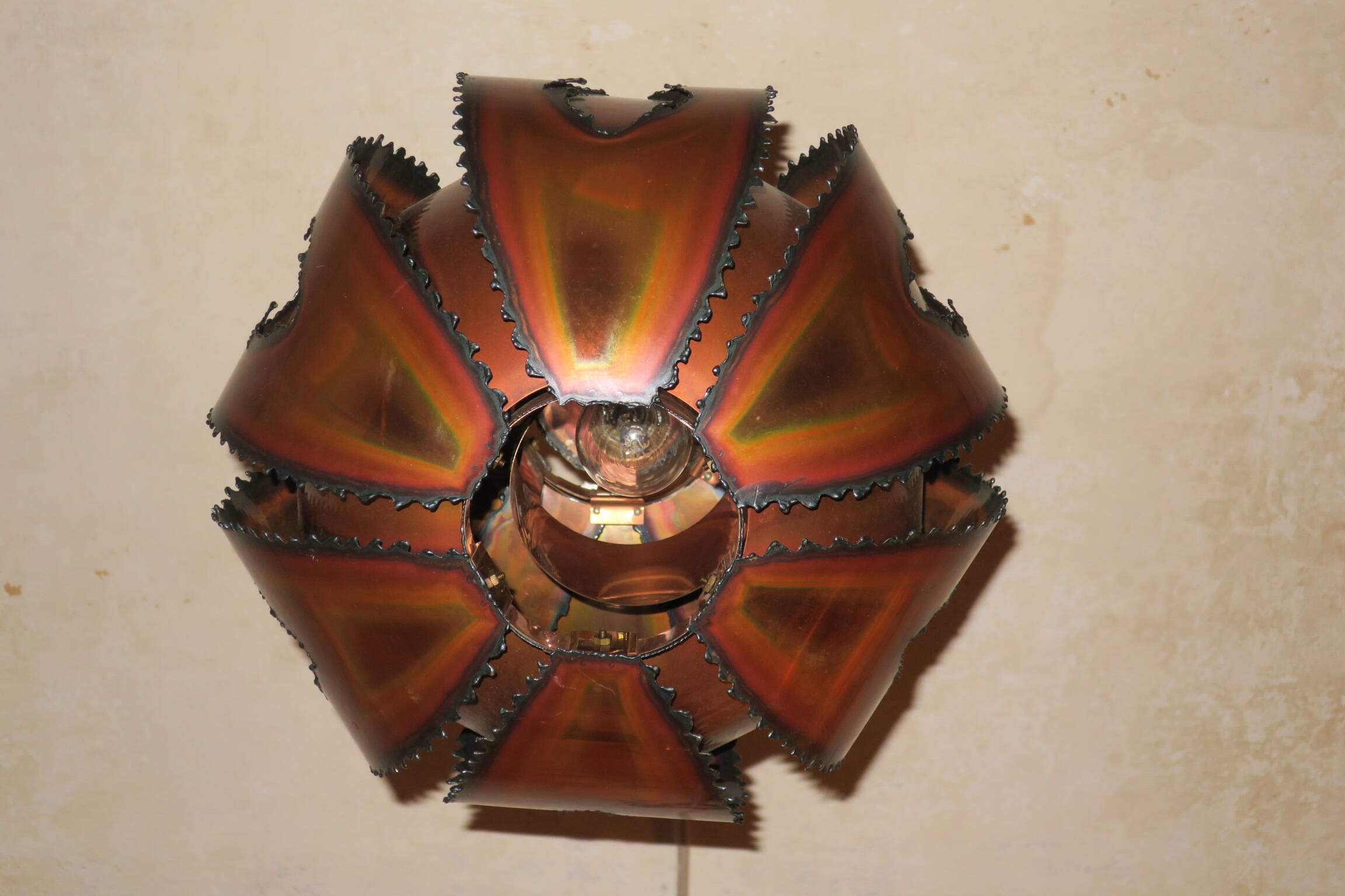 Brutalist pendant light, Denmark 1970s