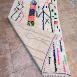 Handmade Berber wool rug: Moroccan Azilal style, colorful pattern
