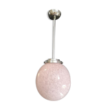 Ceiling lamp globe ball Art Deco opaline Clichy pink 1930