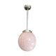 Ceiling lamp globe ball Art Deco opaline Clichy pink 1930