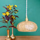 Vintage Art Deco glass pendant light in yellow from Clichy.