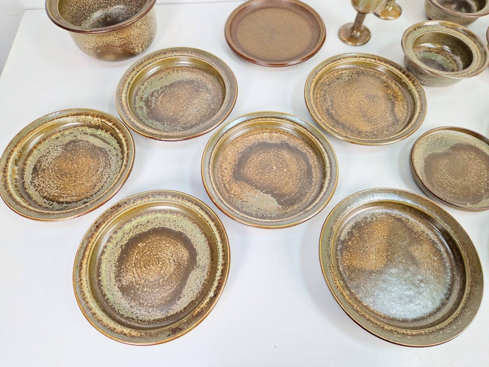 Vintage Arts and Craft Pottery Tableware Set by Gert De Rijk, 1976, Set of 22