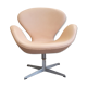 Arne Jacobsen natural leather swan chair by Fritz Hansen