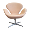 Arne Jacobsen natural leather swan chair by Fritz Hansen