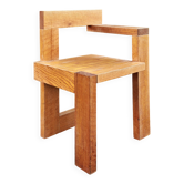 Steltman geometric chair in solid ash designed by Gerrit Rietveld 1963