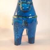 Vintage XL horse statue, Aldo Londi for Bitossi, Rimini blue series