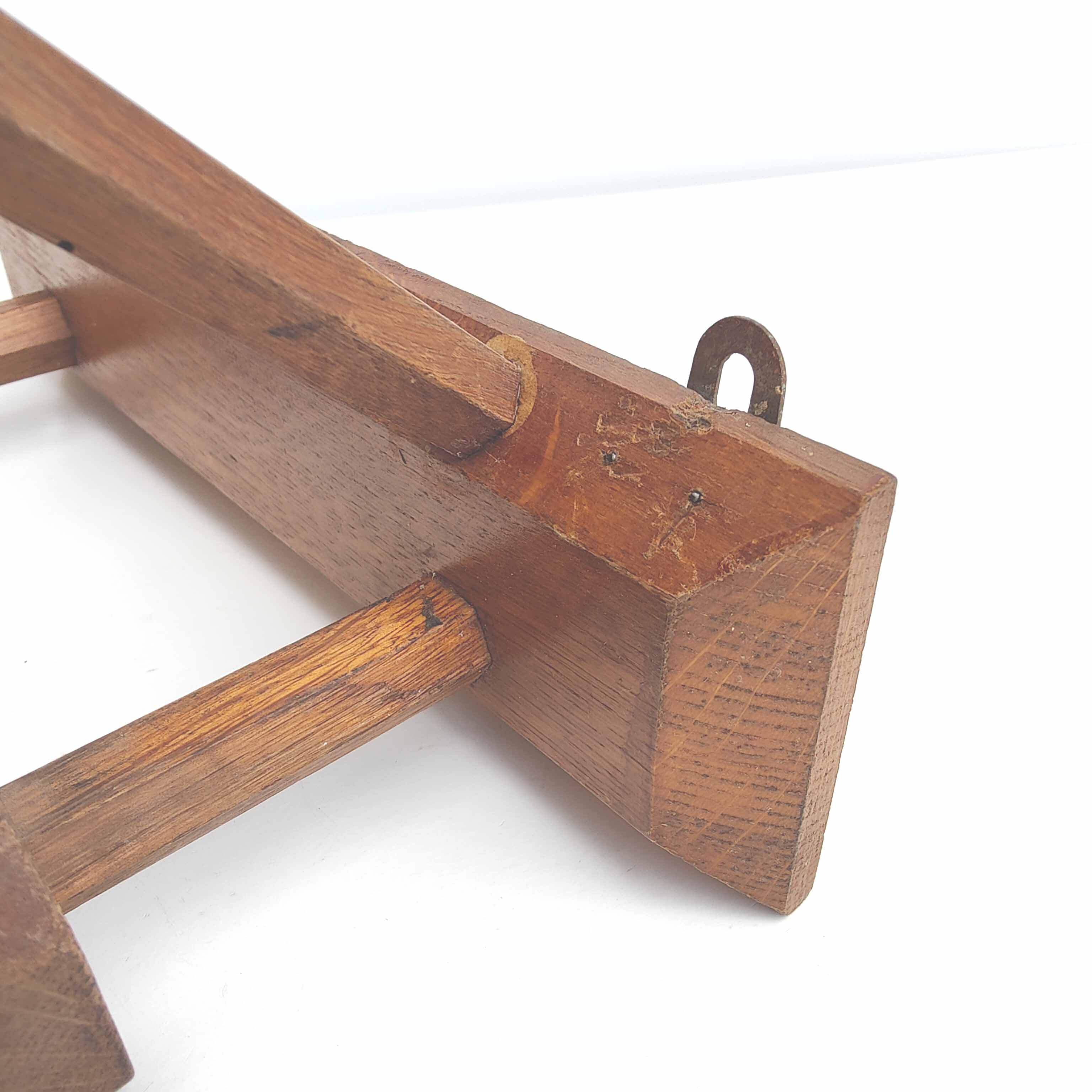 Wall coat rack 4 wooden hooks