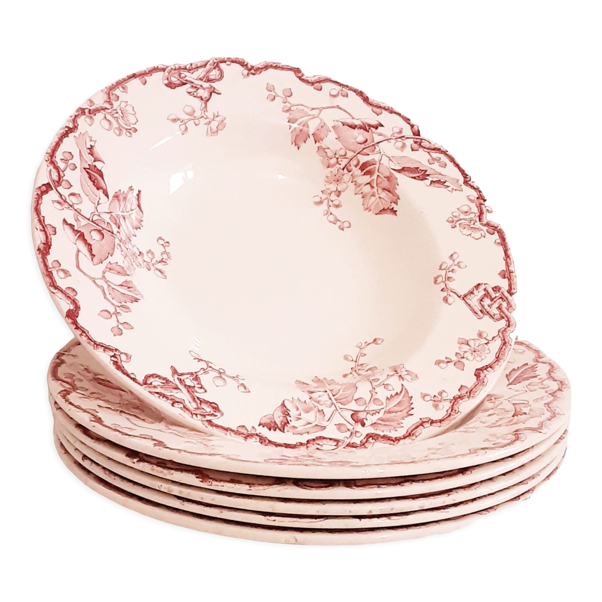 Assiettes creuses KG Lunéville Fontainebleau