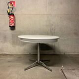 Table ronde extensible en mélaminé vintage