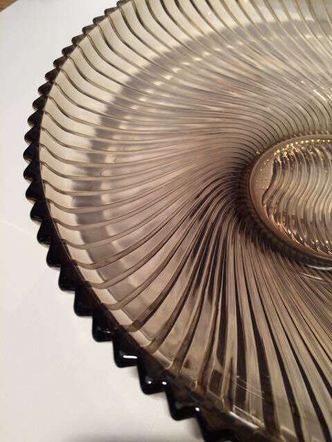 Great smoked glass fruit bowl