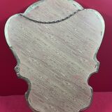 Baroque alcove mirror in gilded wood with Louis XV style moldings - 39.5 x 31.5 cm