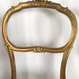 Paire de chaises de style Louis XV en bois doré, époque Napoléon III