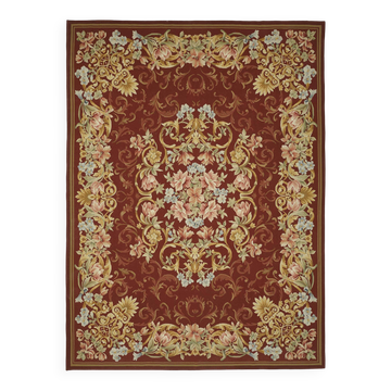 Handmade European Vintage Aubusson Kilim 302 cm x 410 cm