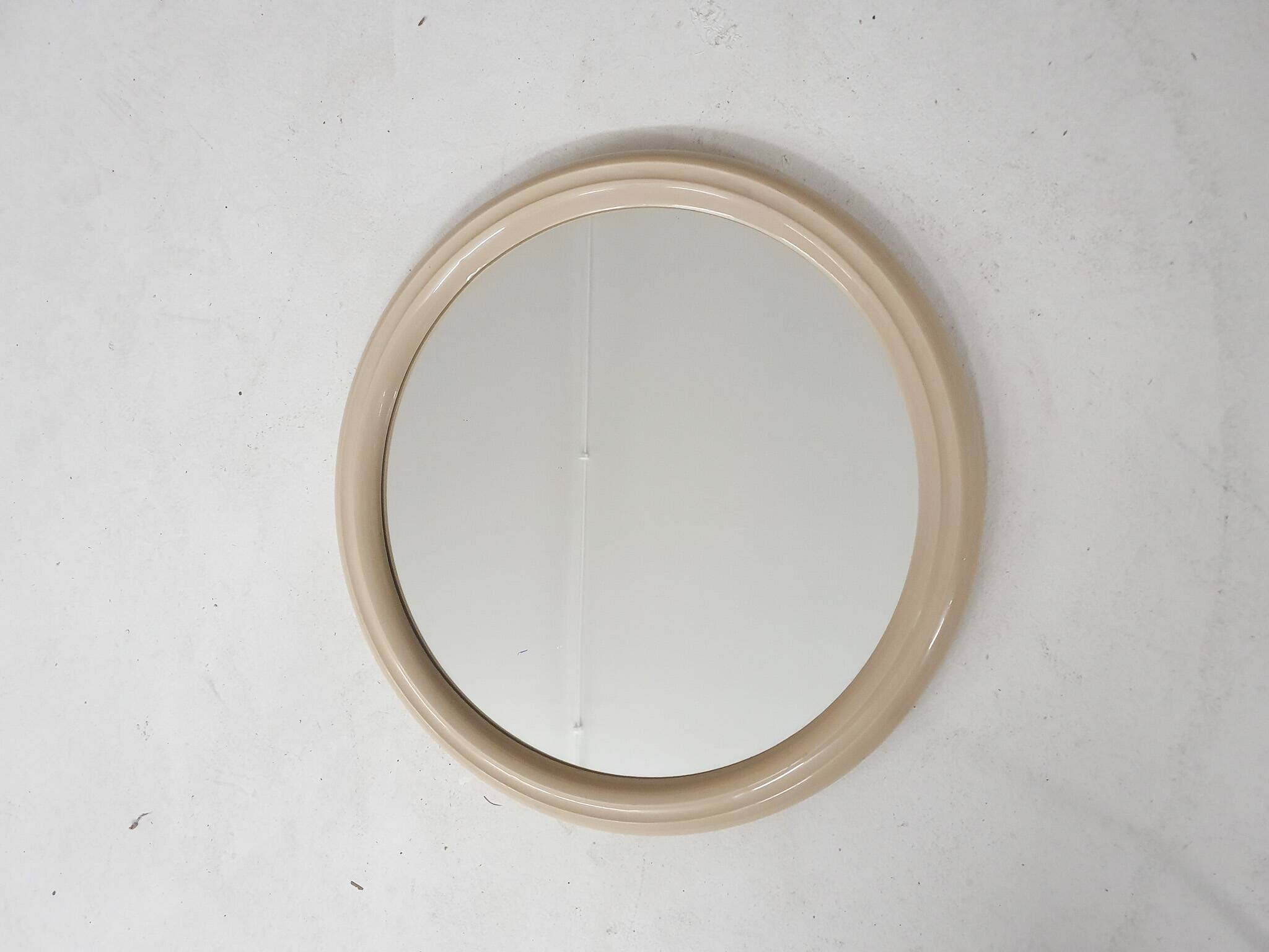 Small mid-century round polyester mirror, The Netherlands 1960's