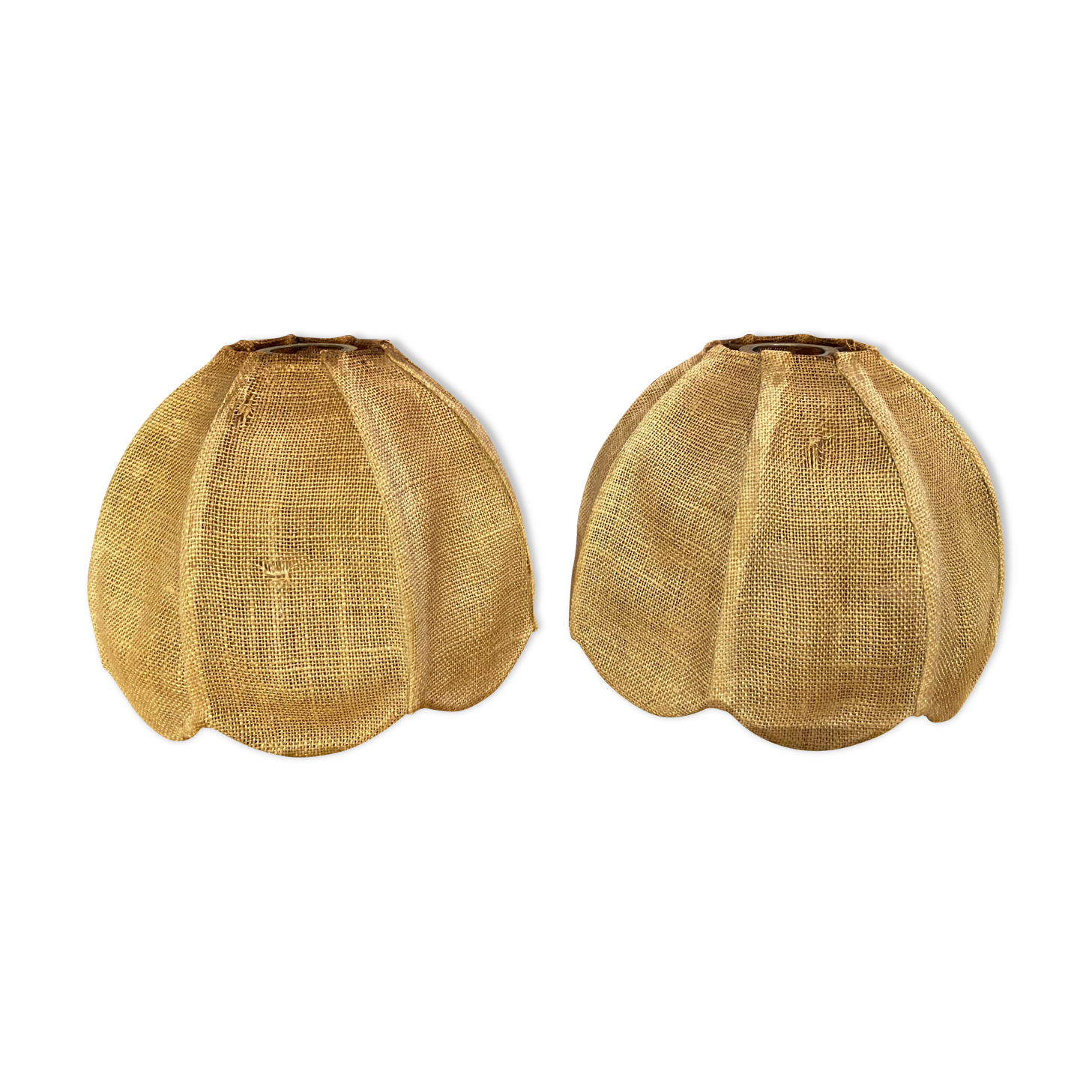 Lot de deux abats jour en jute forme fleur