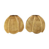 Lot de deux abats jour en jute forme fleur