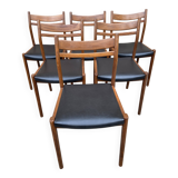 6 vintage Danish Scandinavian style chairs from the 1970s
