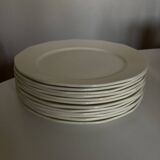Set of 12 modernist ivory flat plates, iron earth, 1940