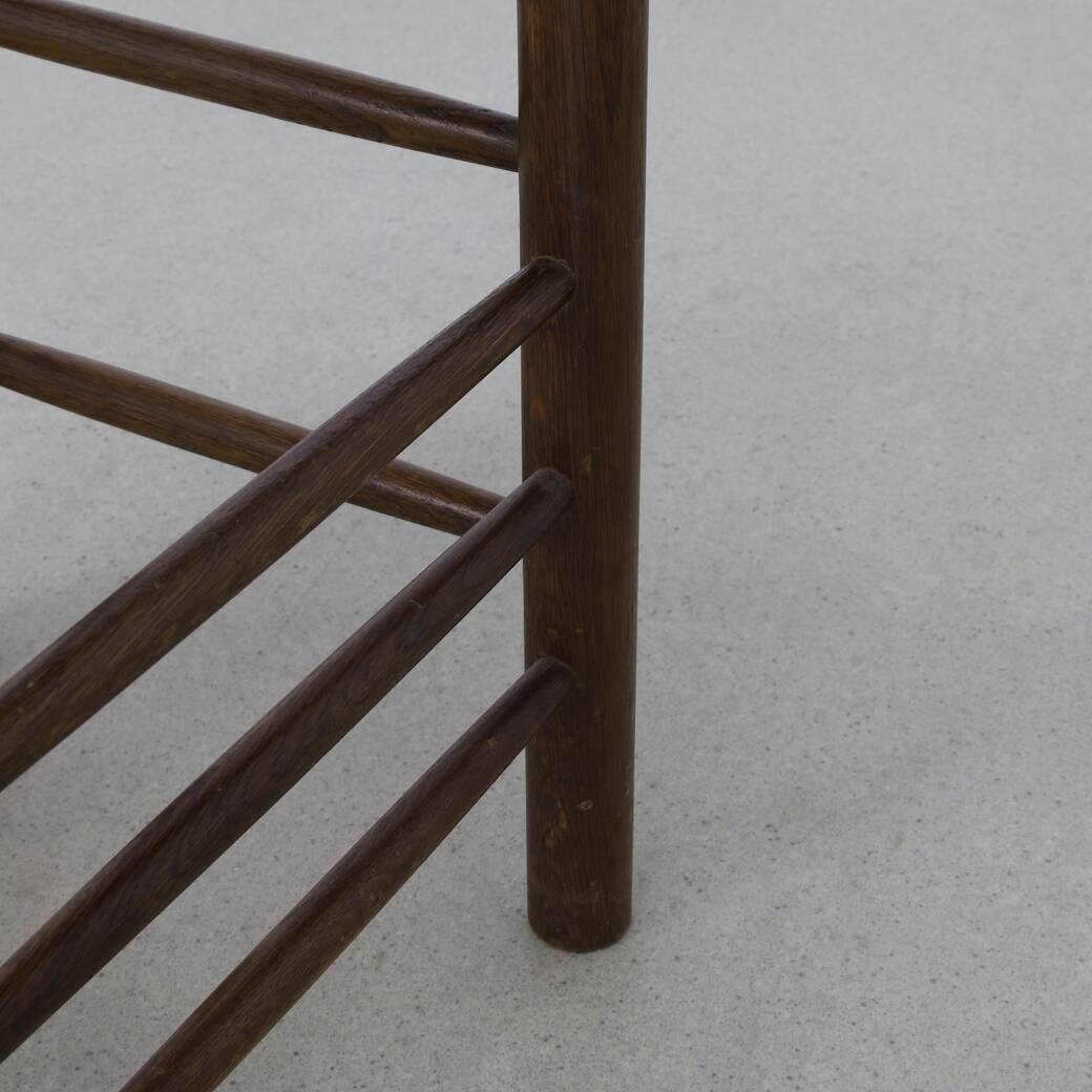 4x Vintage Bar Stool in Wood and Rush, 1970s