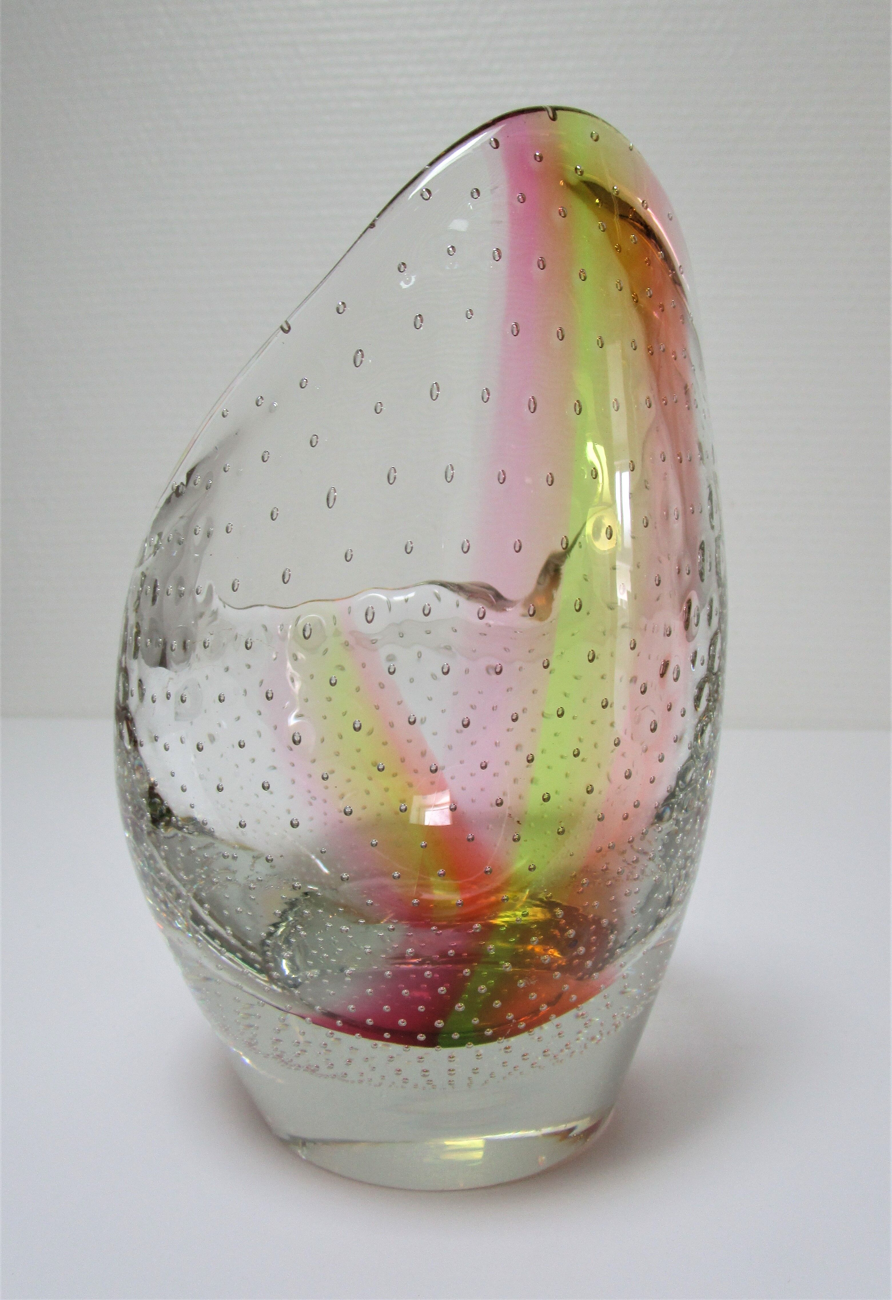 Murano bubble glass vase 70s