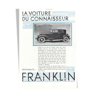 Affiche vintage années 30 Franklin automobile 30x40cm
