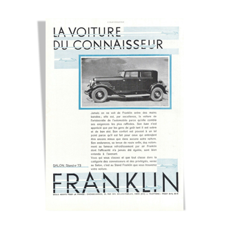 Vintage poster 30 years Franklin automobile 30x40cm