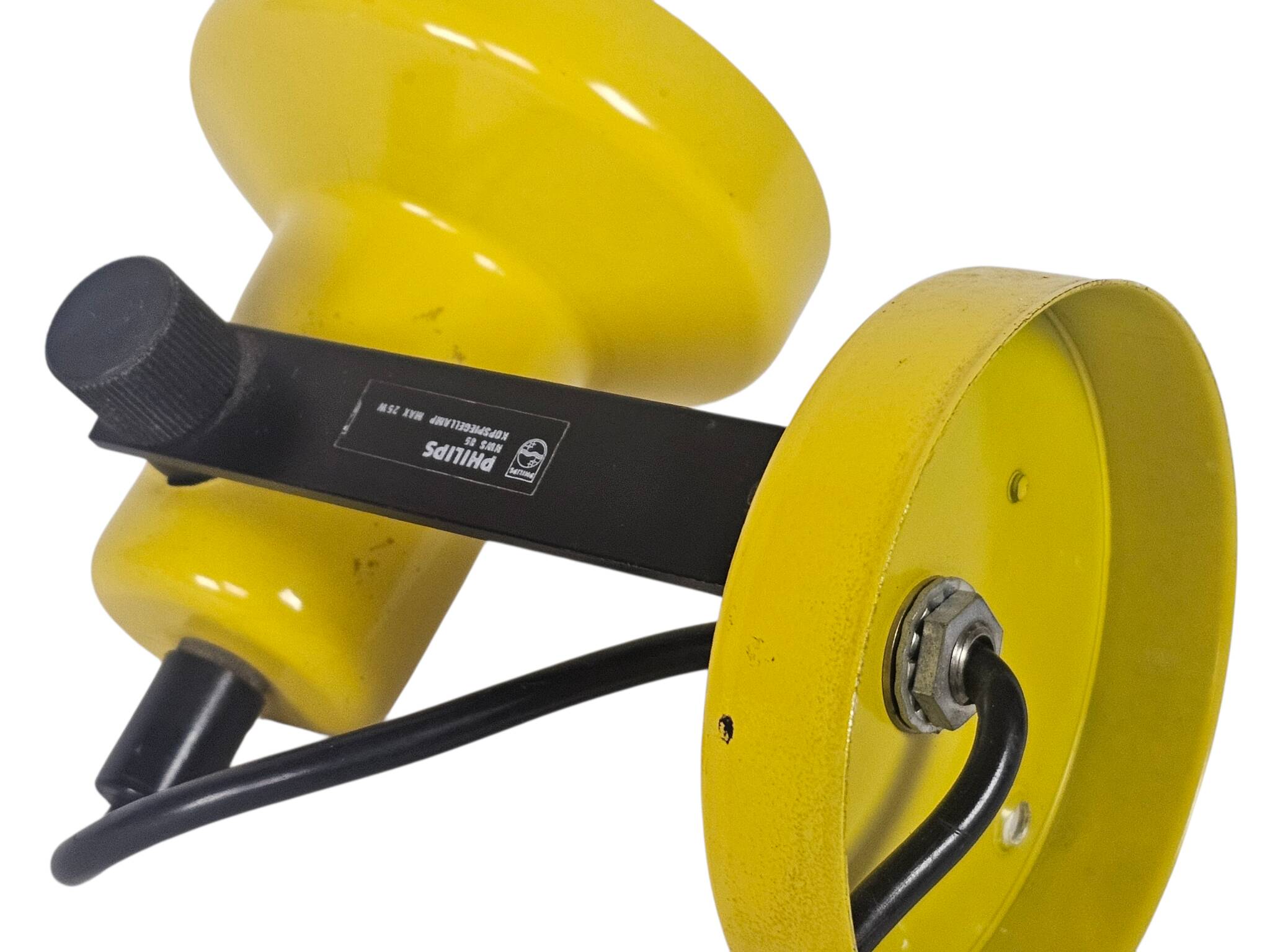 Philips - NWS 85 - wall spotlight - Space Age lighting - yellow - 70's