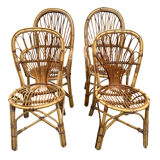 Set en rotin fauteuil et chaise Provençale des années 60