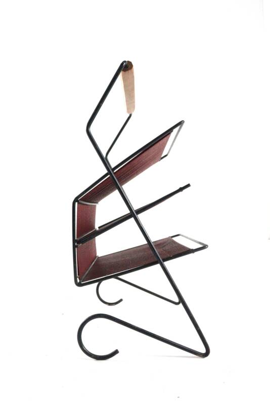 Magazine rack leather + metal