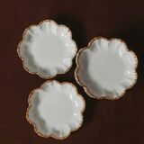 Set of eight small bread plates in white Limoges porcelain
