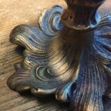 Brass bedside lamp Tulip lampshade