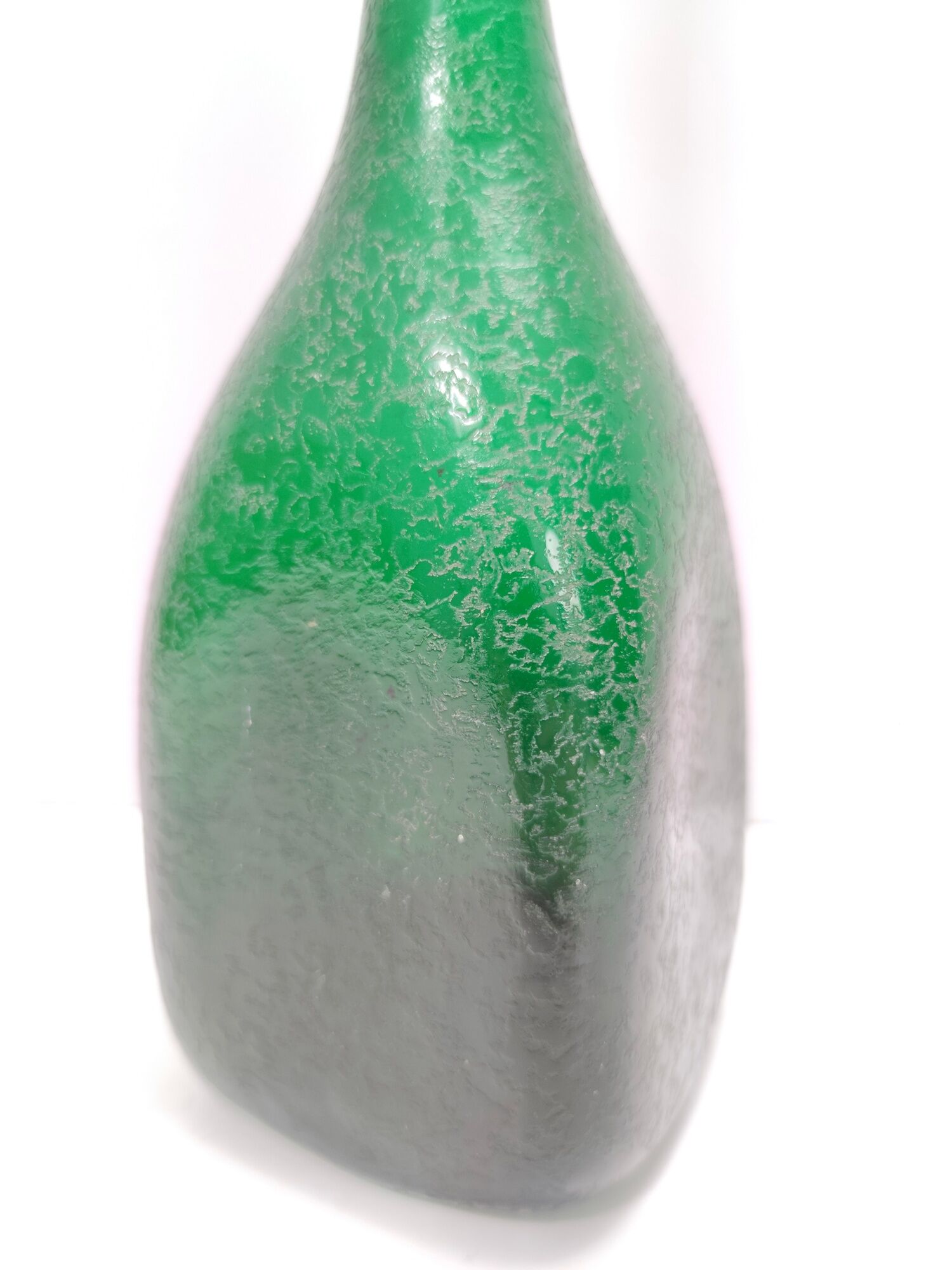 Vintage Emerald Green Corroso Murano Glass Vase by Seguso, Italy